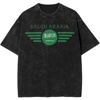 2024 Summer I Love Saudi Arabia Saudi National Day Washed T Shirt Accessories Oversize T-Shirt Men Women Tee