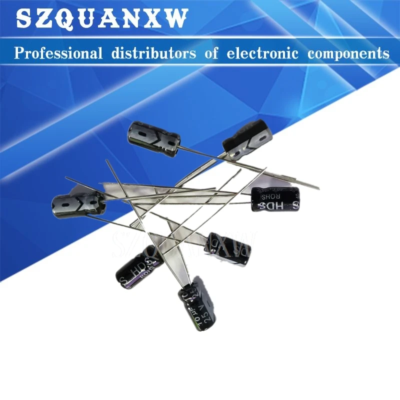 20ks 50V aluminium elektrolytické kondenzátor 50V 0.47UF 1UF 2.2UF 3.3UF 4.7UF 10UF 22UF 33UF 47UF 100UF 220UF 330UF 470UF 0.47/2.2