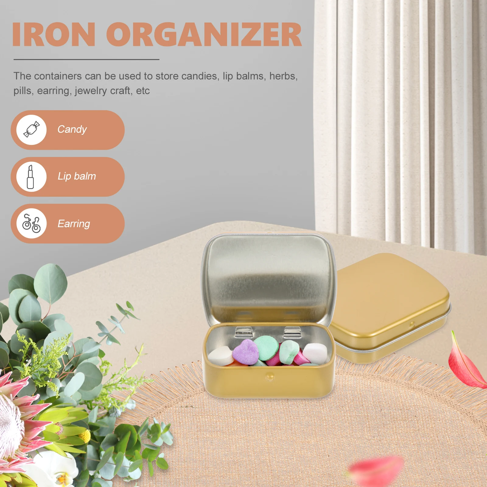 

10 Pcs Candy Iron Storage Box Kleine Blechdosen Scharnier Mini Aufbewahrungsdose Silber Tins