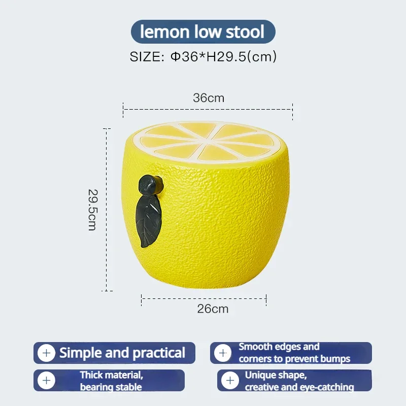 Internet Celebrity Lemon Model Low Stool Creative Design Cute Leisure Stool Household Small Apartment Shoe Changing Stool