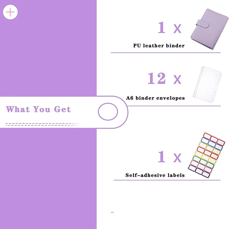 15 قطعة من مظاريف بلاستيكية مع مجلد دفتر ملاحظات من جلد البولي يوريثان للمستندات والبطاقات، أرجواني