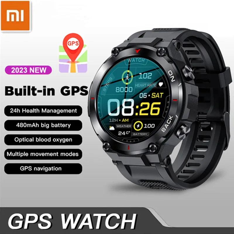 Xiaomi GPS Smart Watch Men\'s AMOLED Display 480mah Fitness Bracelet Wristwatch 24H Heart Rate Monitor Tracker IP68 Smart Watch