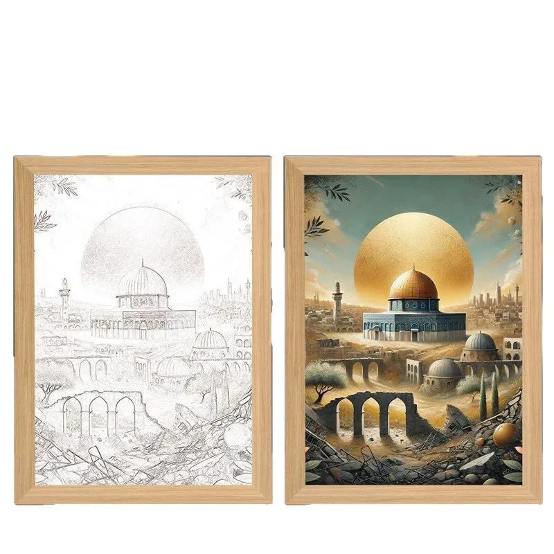 استرداد الفداء، انظر إلى الضوء، إطار صورة اللوحة، زخرفة اللوحة المضيئة المسيحية البسيطة، ضوء الليل #6