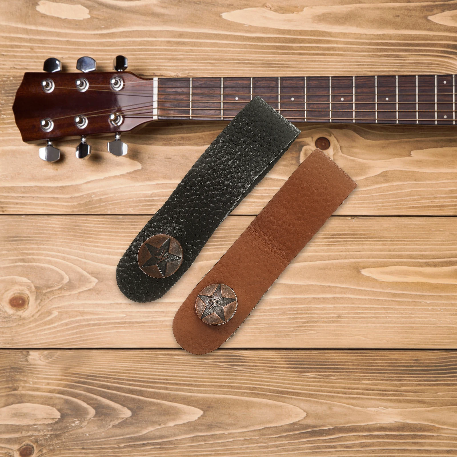 

2 Pcs Guitar Neck Strap Button Cowhide Black Easy Install Headstock Replacement Broken Parts Standard Guitars Accessories
