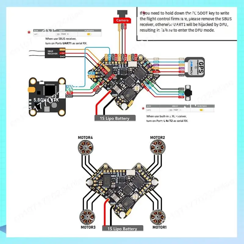 A17Z F435 NEO 1S AIO ICM42688P 16MB ICM42688P 16MB 5A 4-In-1 ESC Dshot300 TYPE-C สําหรับ RC FPV Drones