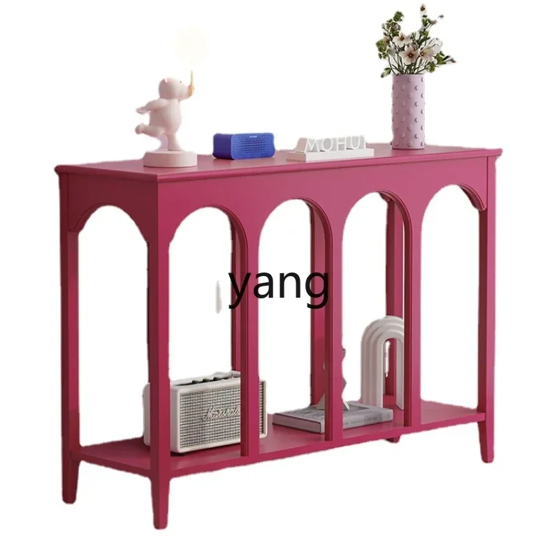 CX Dopamine Console Corridor Living Room a Long Narrow Table Table Vintage Rose Red Decorative Table Sideboard Cabinet