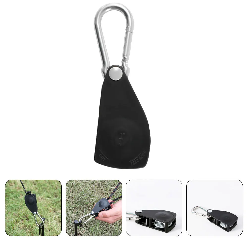 Pulley Rope Hook Height Adjustable Tent Rope Regulator Durable Aluminum Craftsmanship Easy Use Heavy Duty Fixing Convenience