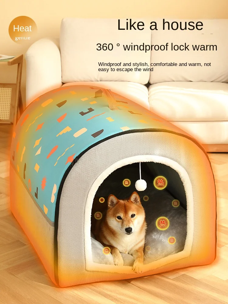 Dog house, warm in winter, large dog bed, removable and washable cat house, all-purpose dog house, pet bedding