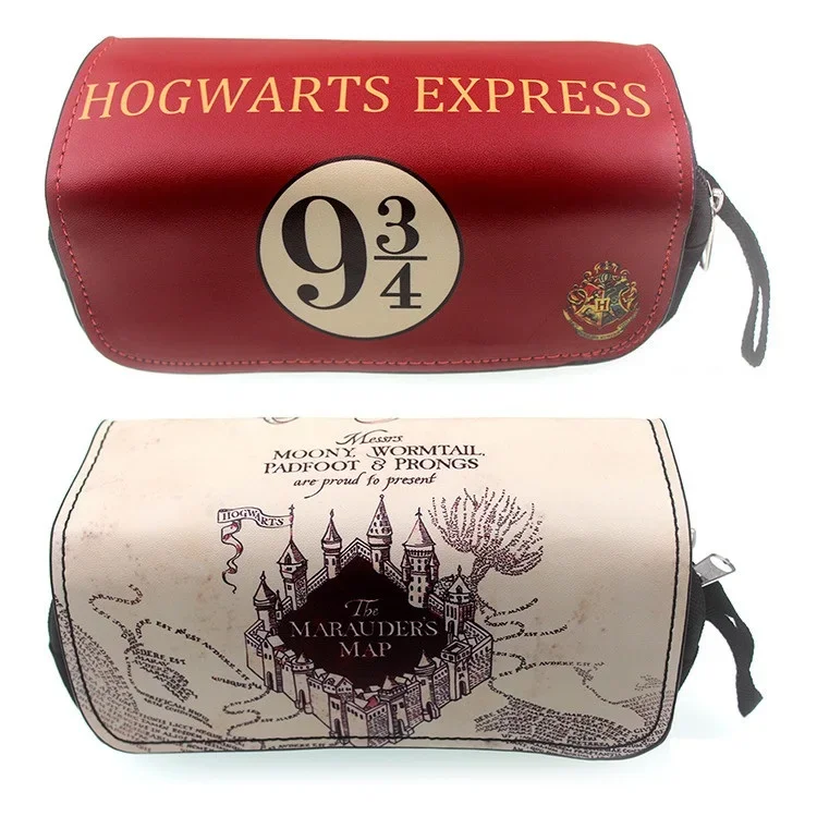 Harried Potter HOGWARTS EXPRESS Wizardry Badge Pencil Case School Students Cosmetic Case Fashion Pencil Case Pen Bag Make Up Bag