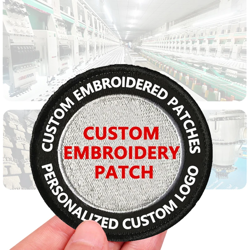 

Custom Embroidered Patch Iron On Patches Clothing Thermoadhesive Patches DIY Design For Person Company Team Logo Patches Badges