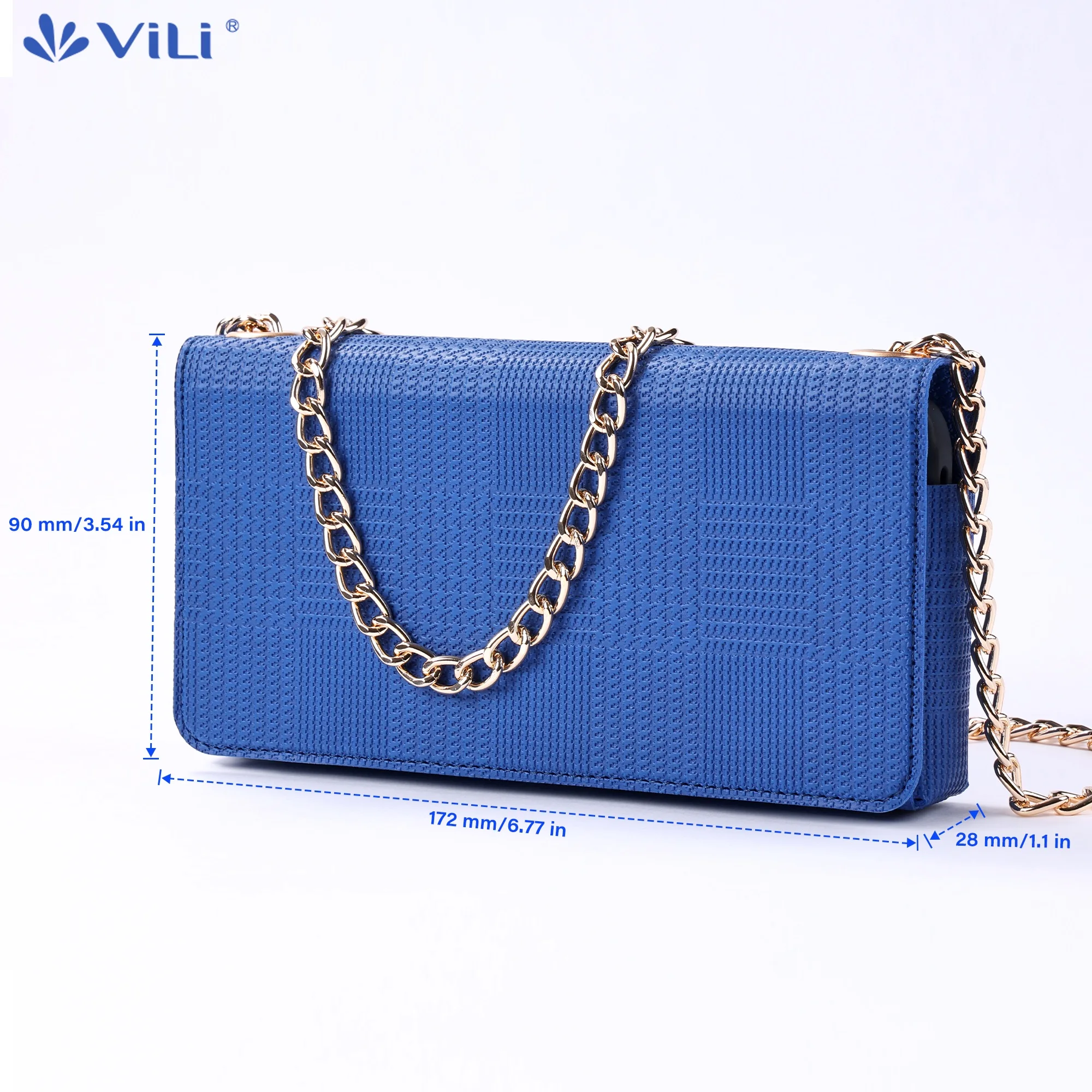 ViLi Mobile Phone Bag for iPhone 16 15 14 13 Pro Max, Sling Bag, Card Bag, Zipper Crossbody phone case, Card Holder Wallet