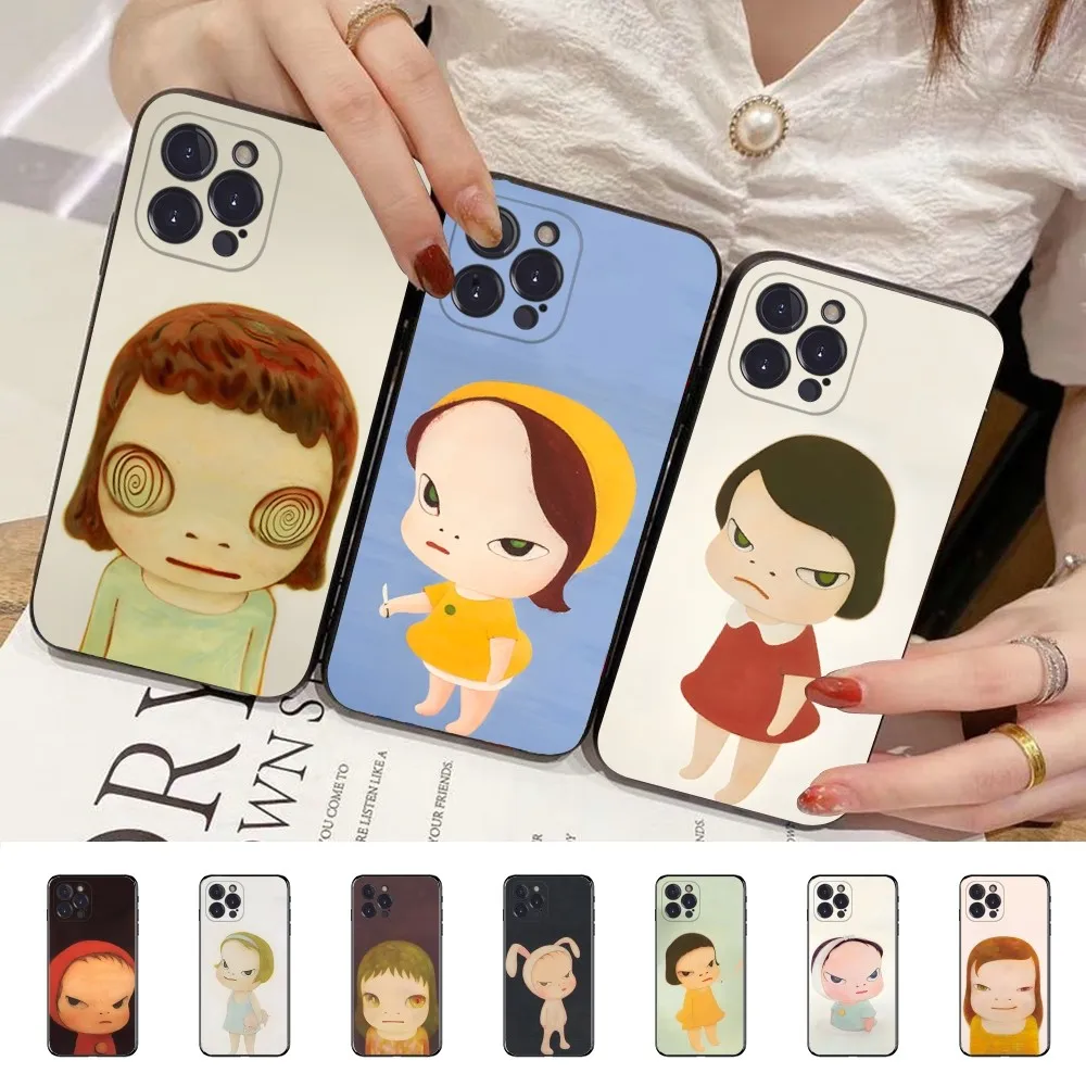 Y-Yoshitomo Girl NaraS Phone Case For IPhone 16 15 14 11 12 13 Mini Pro XS Max Cover 6 7 8 Plus X Funda Shell