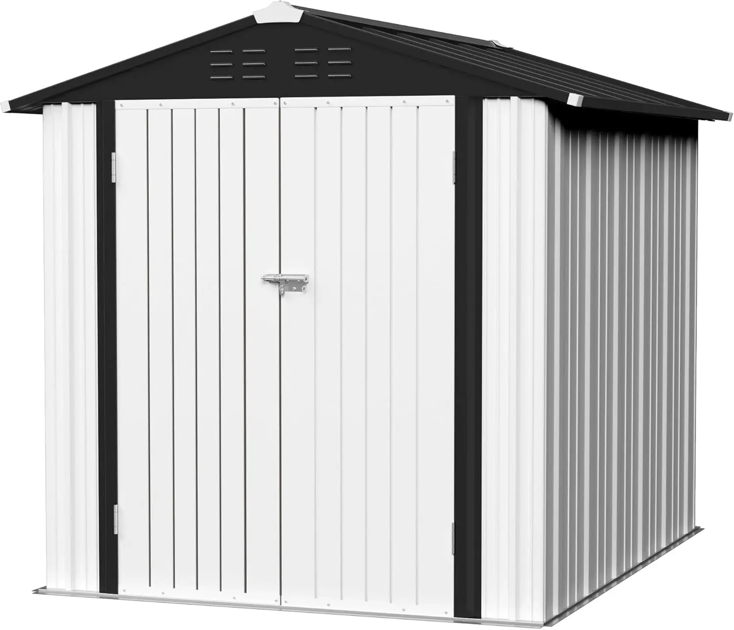 JUMMICO Metal Outdoor Storage Shed 6 x 8 FT Metal Shed with Lockable Door,Waterproof Garden Tool Shed Storage House for Backyard