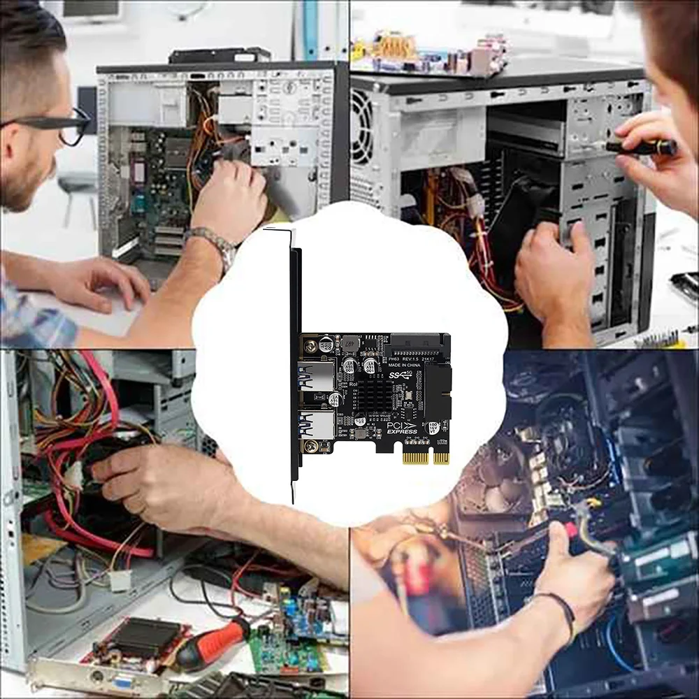 

Переходная карта EF-PCI-E к USB3.0 с 2 портами USB. Карта расширения PCI-E. 19-контактный разъем питания SATA. Поддержка PCIE 1X 4X 8X 16X.