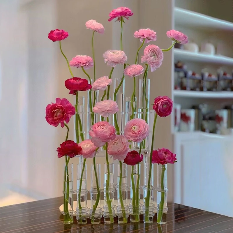 INS Glass Test Tube Vase Flower Art Hydroponic Flower Device Home Decoration Decoration Photography Props