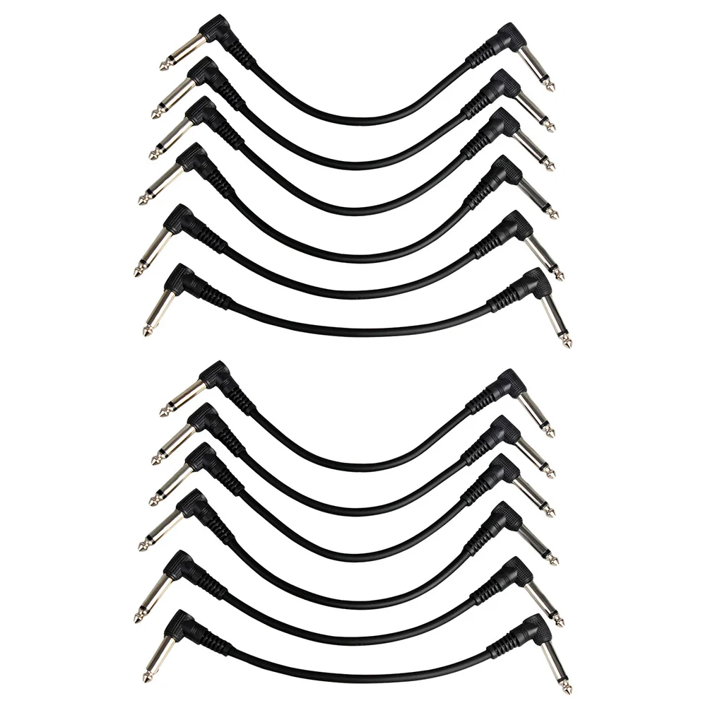 

12pcs Instrument Cables PVC Metal Durable Superior Sound Quality Effects Pedals Guitar Bass Keyboard Amps Connection Audio Wire