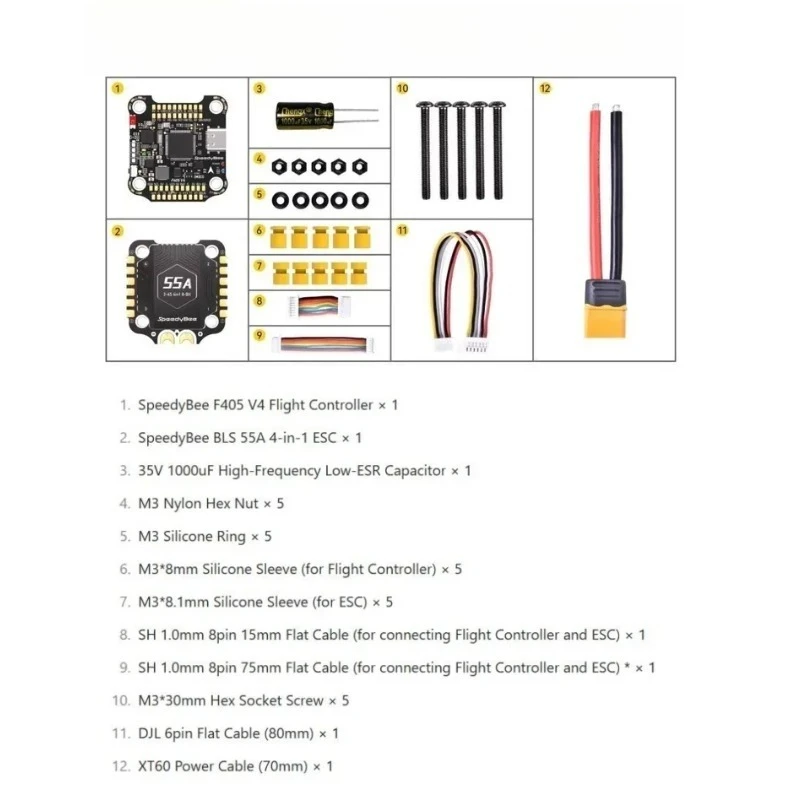 F405 V4 55A 3-6S FPV 30mm Stack ICM42688P Flight Controller BLS 55A 4in1 ESC for Freestyle Drones DIY Parts