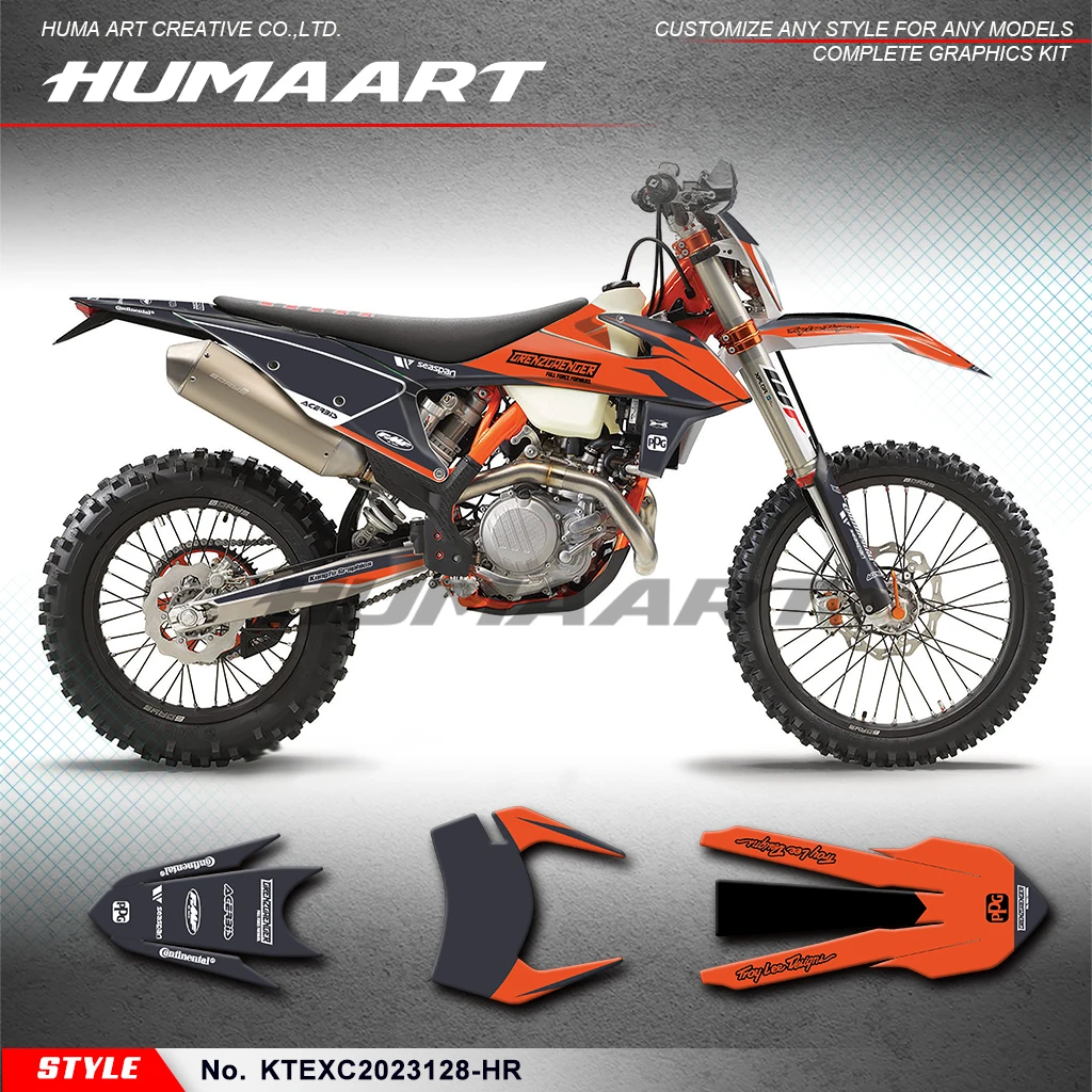 

HUMAART MX Stickers Enduro for KTM EXC EXC-F XCW XCF-W 150 250 350 450 500 2020-2023 Motorcycle Decal, Shield, KTEXC2023128-HR