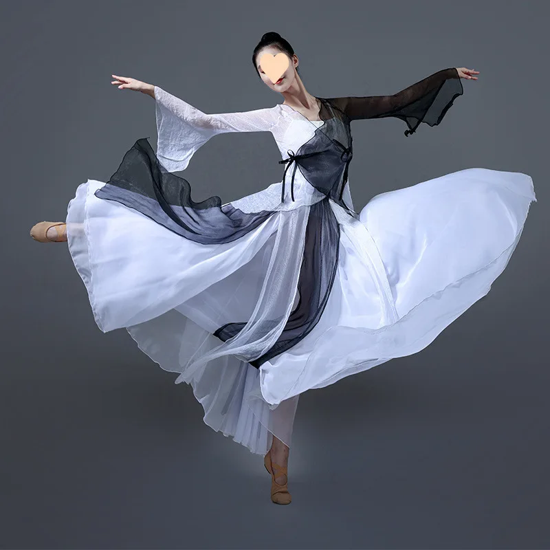 ملابس الرقص الكلاسيكية الجديدة ملابس الشاش النسائية تنورة الرقص الصينية سوينغ أداء ملابس ممارسة الرقص