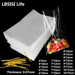 LBSISI Life 100pcs Transparent Cellophane Plastic Bags For Candy Cookies Food Chocolate Pen Gift Packaging Pouches Jewelry Bags