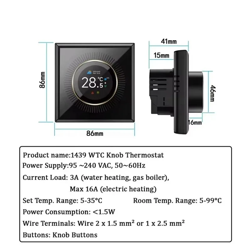 واي فاي غلاية المياه غرفة الطابق التدفئة مقبض التحكم في درجة الحرارة مع ميزة التحكم في تطبيق الموقت