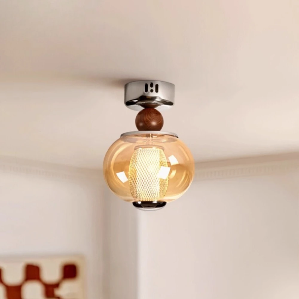 Mid ancient style corridor lights French retro grid entrance lights designer's high-end balcony small ceiling lights