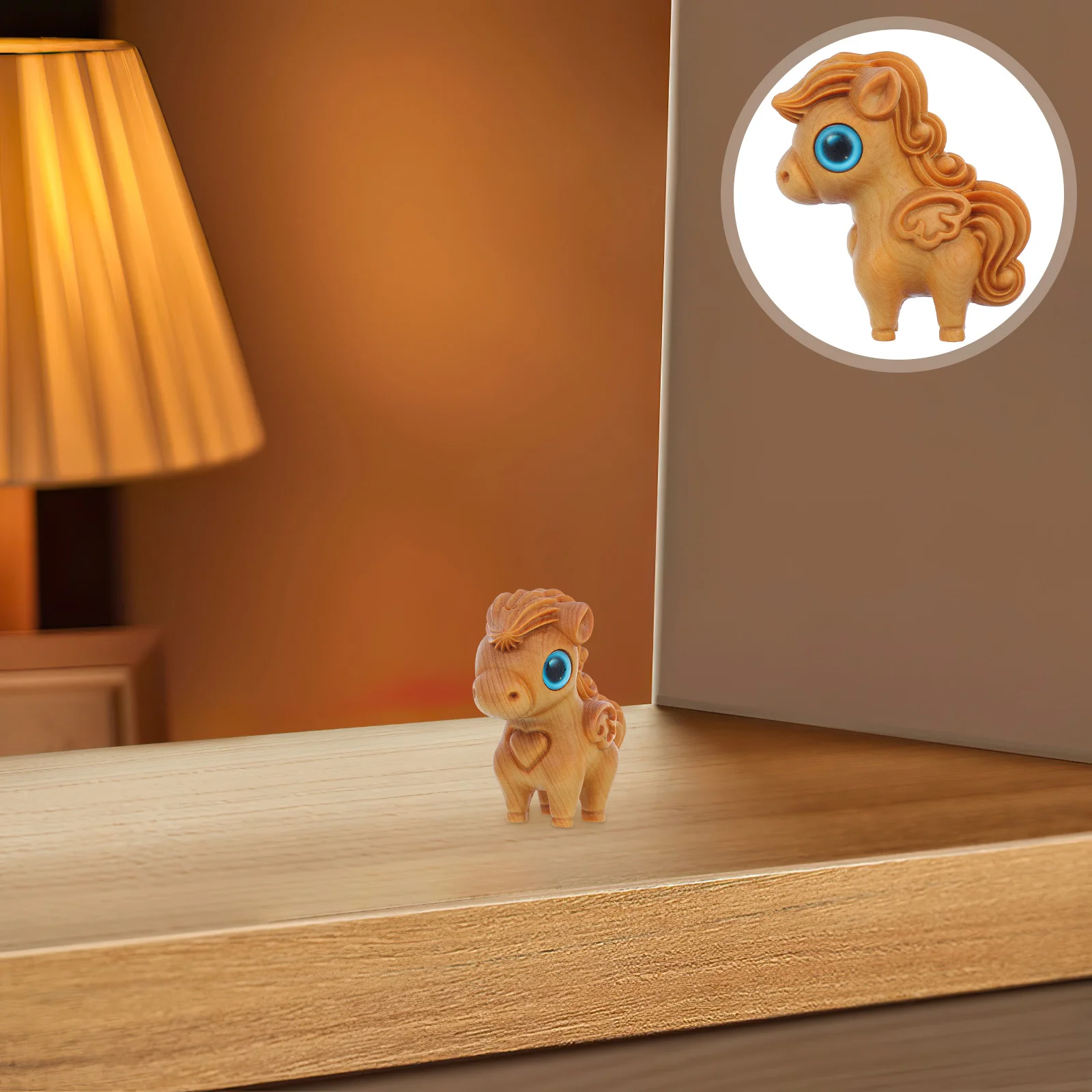 

Exquisite Handcrafted Wooden Horse Statue Detailed Artwork Home Decor Office Desk Spring Festival Statue