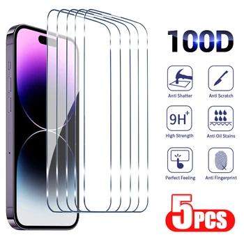 5 adet temperli koruyucu cam iPhone 16 15 13 12 11 Pro Max artı ekran koruyucu iPhone X XS MAX XR tam kapak cam