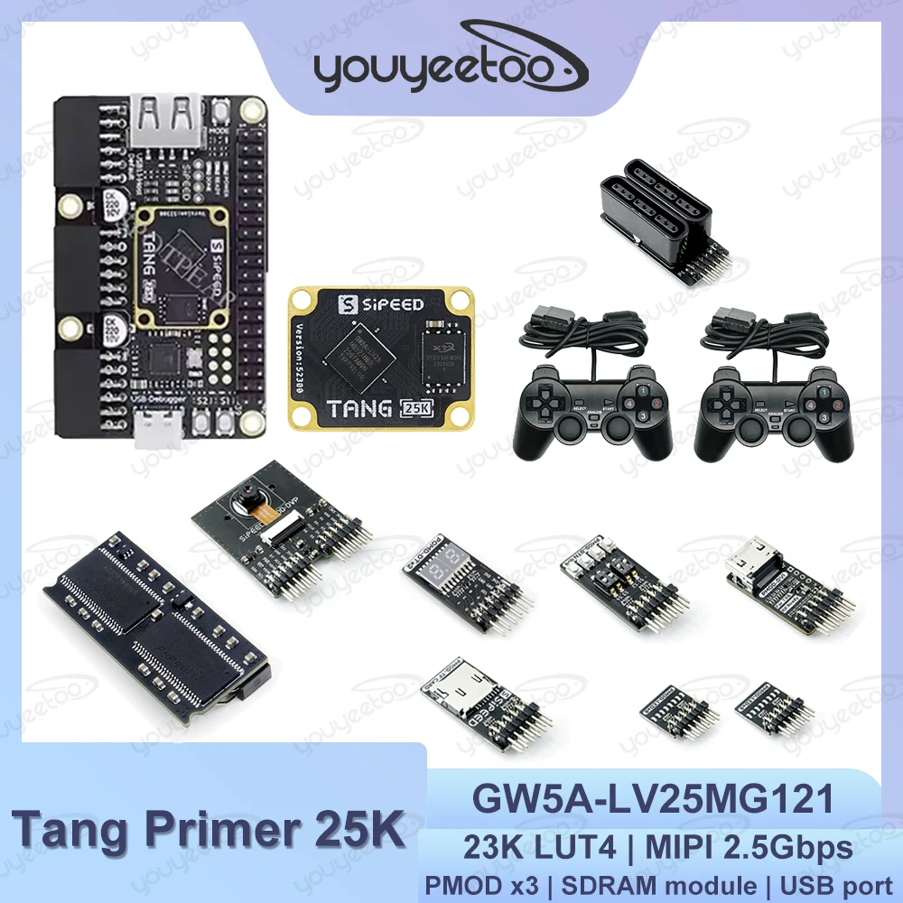

Sipeed Tang Primer 25K FPGA Development Board GOWIN GW5A RISC-V PMOD SDRAM 23K LUT4 MIPI 2.5Gbps 50Mhz Activecrystal Oscillator