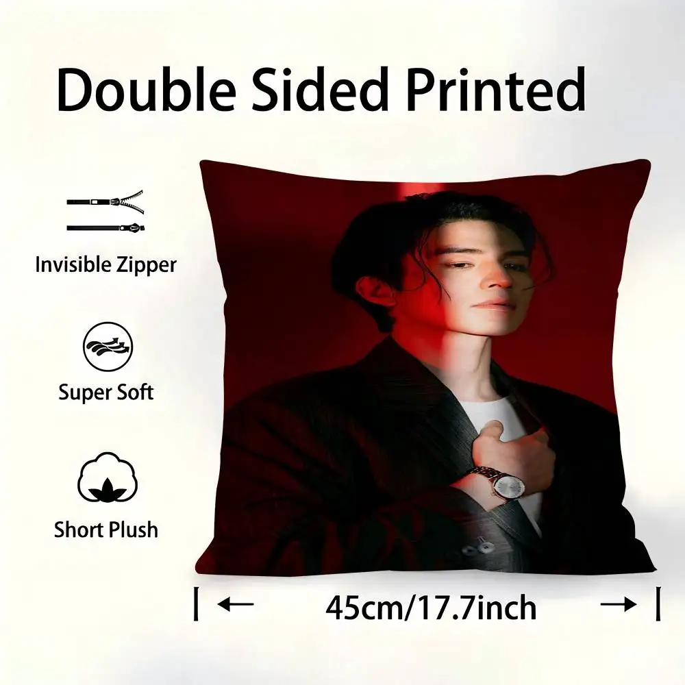 

Lee Dong Wook Pillow Covers Cartoon Sofa Decorative Home Double-sided Printing Short Plush Cute Cushion Cover