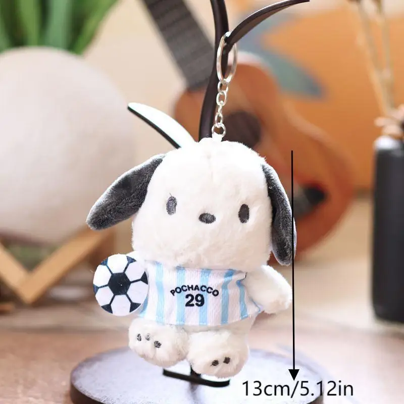 애니메이션 산리오 포차코 강아지 키링 귀여운 봉제 인형 가방 펜던트 인형 생일 선물 소녀 어린이용
