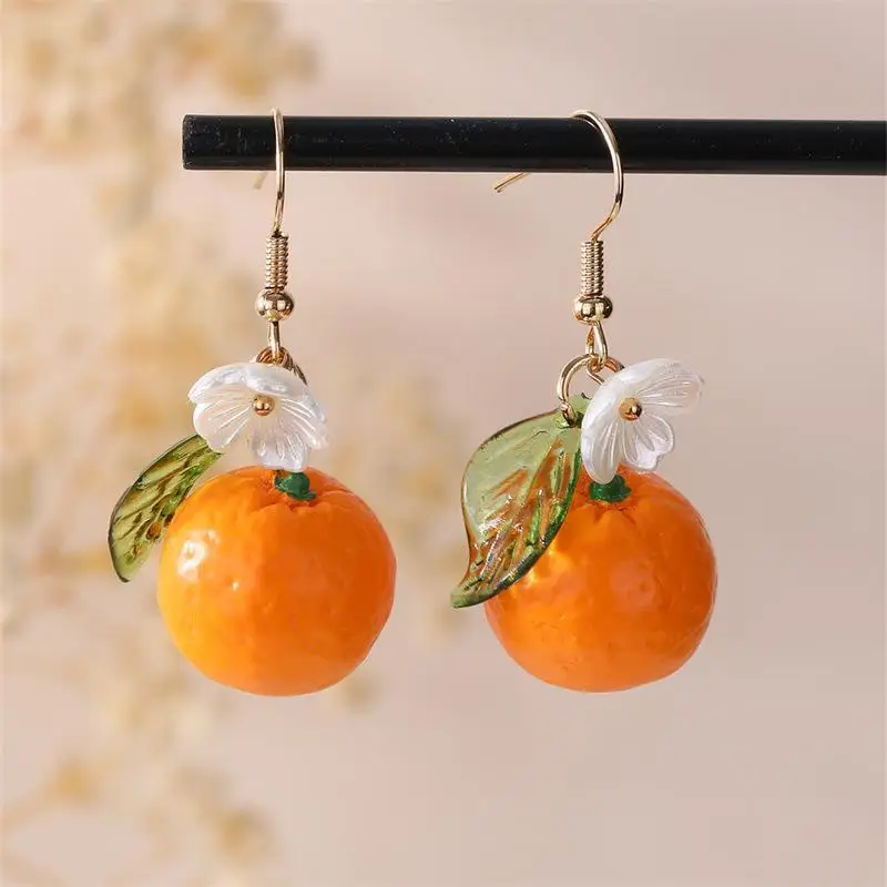 Niedliche Frucht-Blumen-Blatt-Ohrringe Blaubeere Zitrone Orange Traube Erdbeere Granatapfel Ohrringe Damen Modeschmuck Geschenke – Detail 3