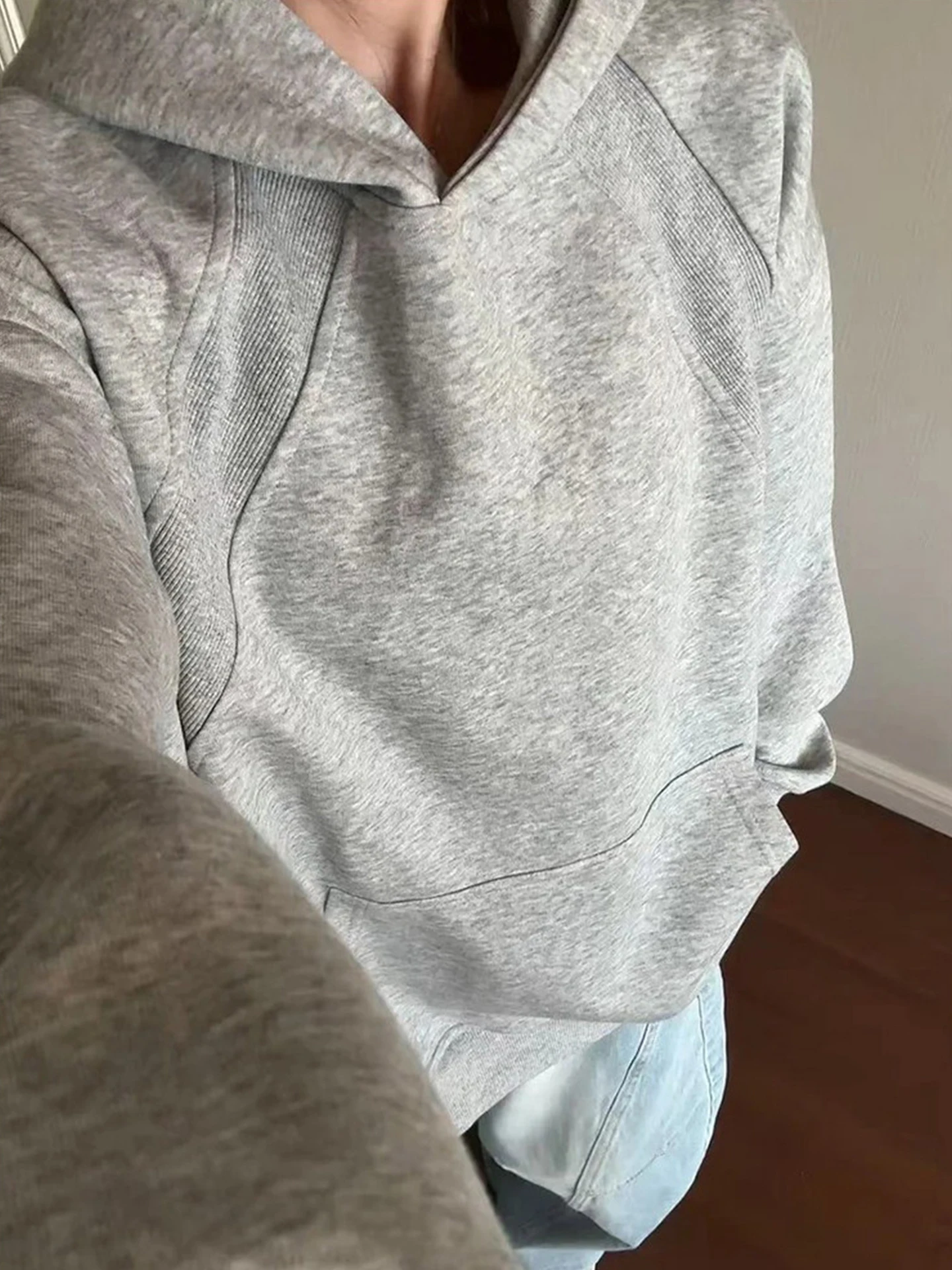 

Cleanfit Деконструированная толстовка с капюшоном, мужская повседневная свободная посадка, удобная длинная смесь хлопка и полиэстера све, износостойкая весна