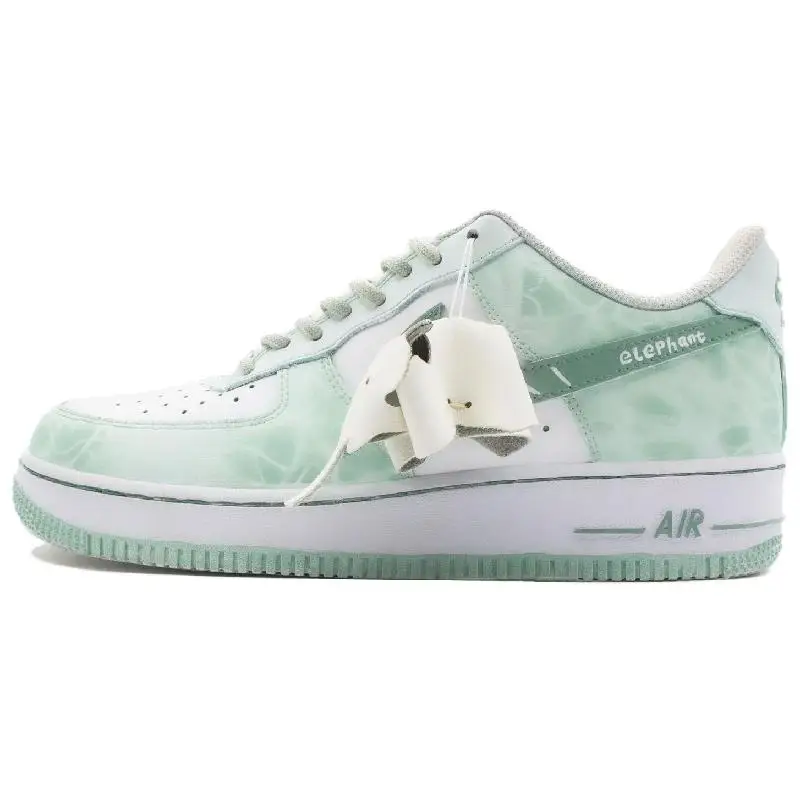 【Customize】Nike Air Force 1 Skateboarding Shoes Women's Low-top White Green Sneakers shoes CW2288-111