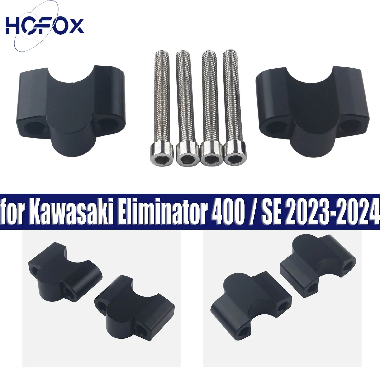 

Bar Clamps Raised Handlebar Handle Bar Risers Mount Riser Clamp for Kawasaki Eliminator 400 / SE 2023-2024