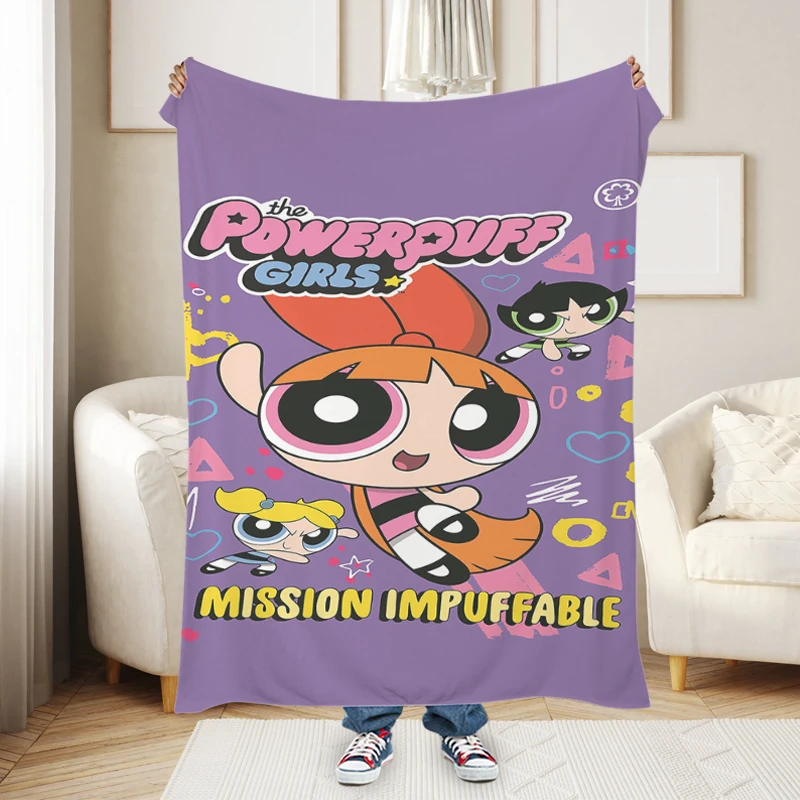 Flannel Blanket Z-The Powerpuff Girlss Sofa Winter Microfiber Bedding Fluffy Soft Blankets Winter Warm Knee Bed Fleece Camping