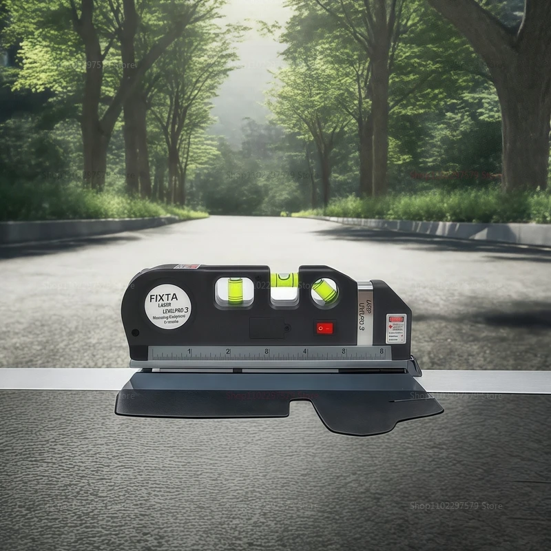 أداة تسوية ليزر متقاطعة على مستوى الليزر مع مسطرة قياس شريطية 8 أقدام لبناء تجديد المنزل ومشاريع DIY