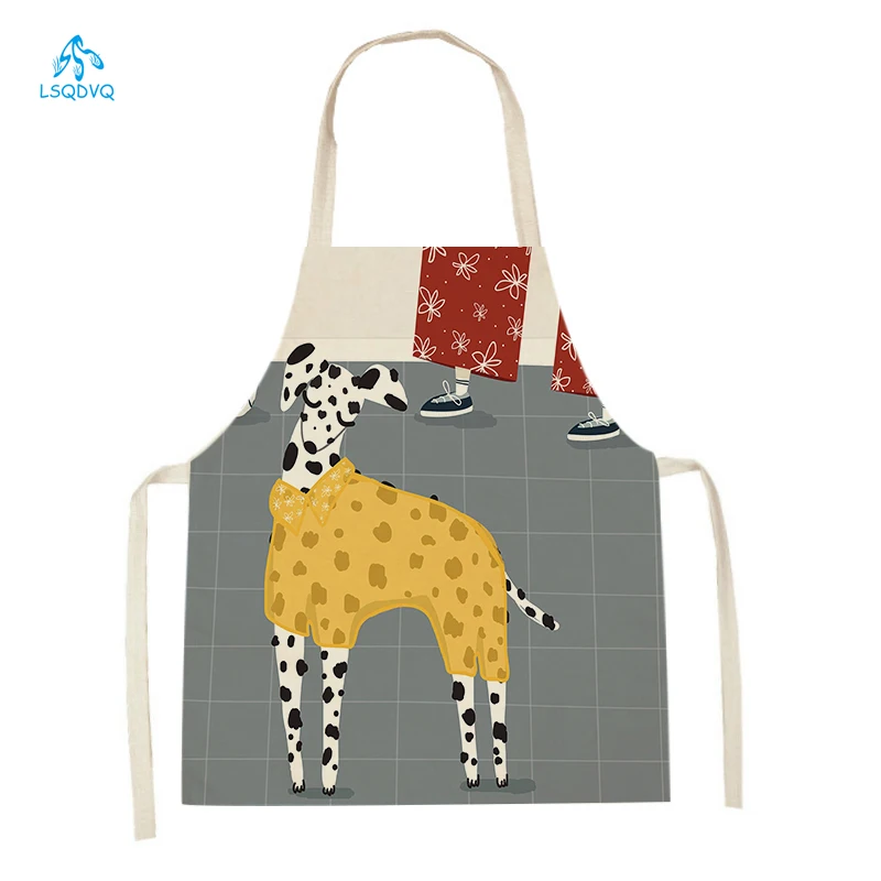 Kitchen Aprons for Adult Kids Dinner Party Animal Dog Tiger Giraffe Cat Pattern Cooking Apron Baking Accessories Cleaning Aprons