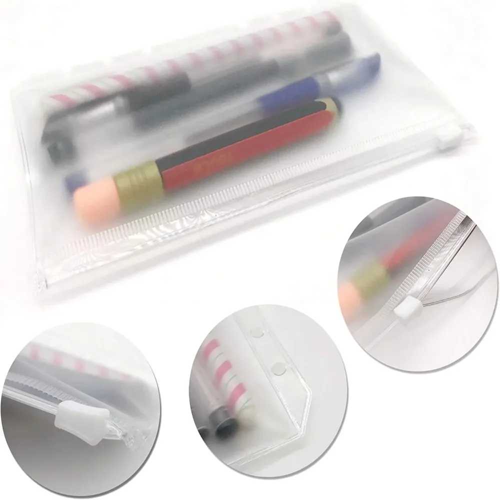 5PCS New 6-Hole Loose Leaf Bag Zipper Waterproof Envelopes Pocket PVC A5 A6 A7 Binder Pocket