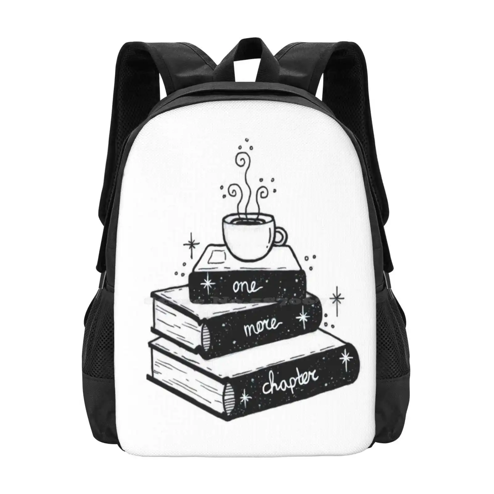 One More Chapter School Bags For Teenage Girls Laptop Travel Bags Bookworms Coffee Tea Book Lover Reading Space Galaxy Cosmos