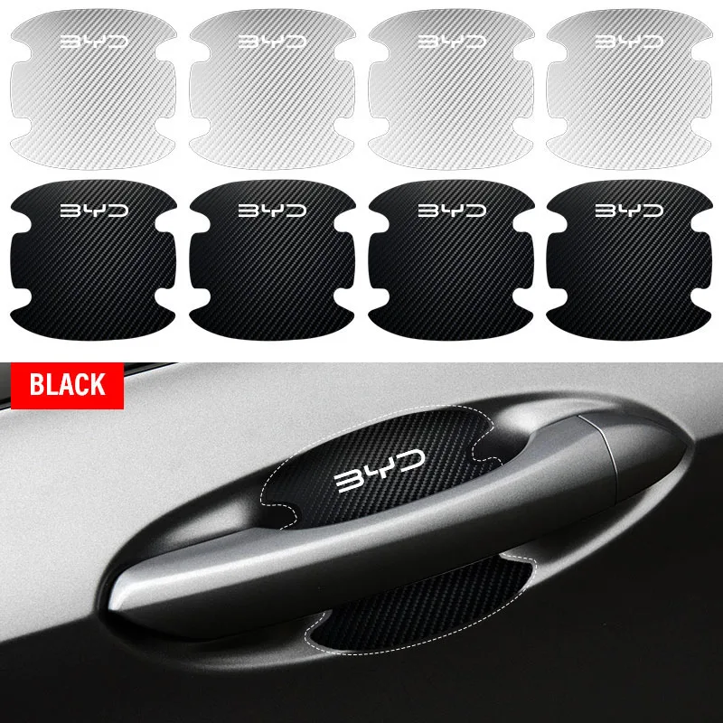 4 Stück Autotürgriff-Schutzaufkleber Emblem Auto-Styling für BYD Qing Song Tang Yuan E5 E6 F0 F3 F6 G3 G5 G6 I3 L3 M6 S6 S7 S8