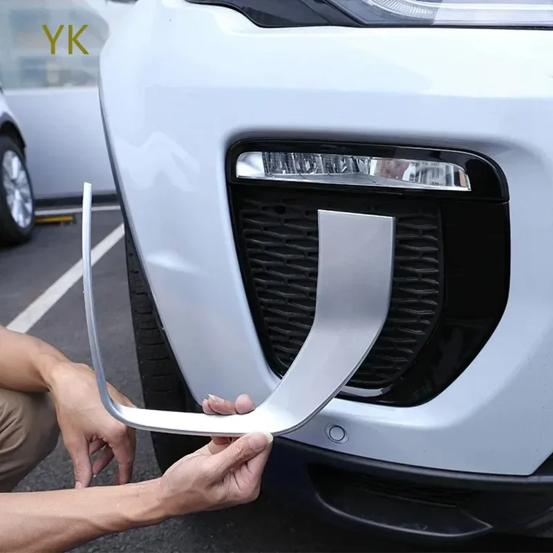 

For Landrover Range Rover Evoque 2016-2018 ABS Silver Car Front Fog Lamp Frame Cover Trim Car Accessories