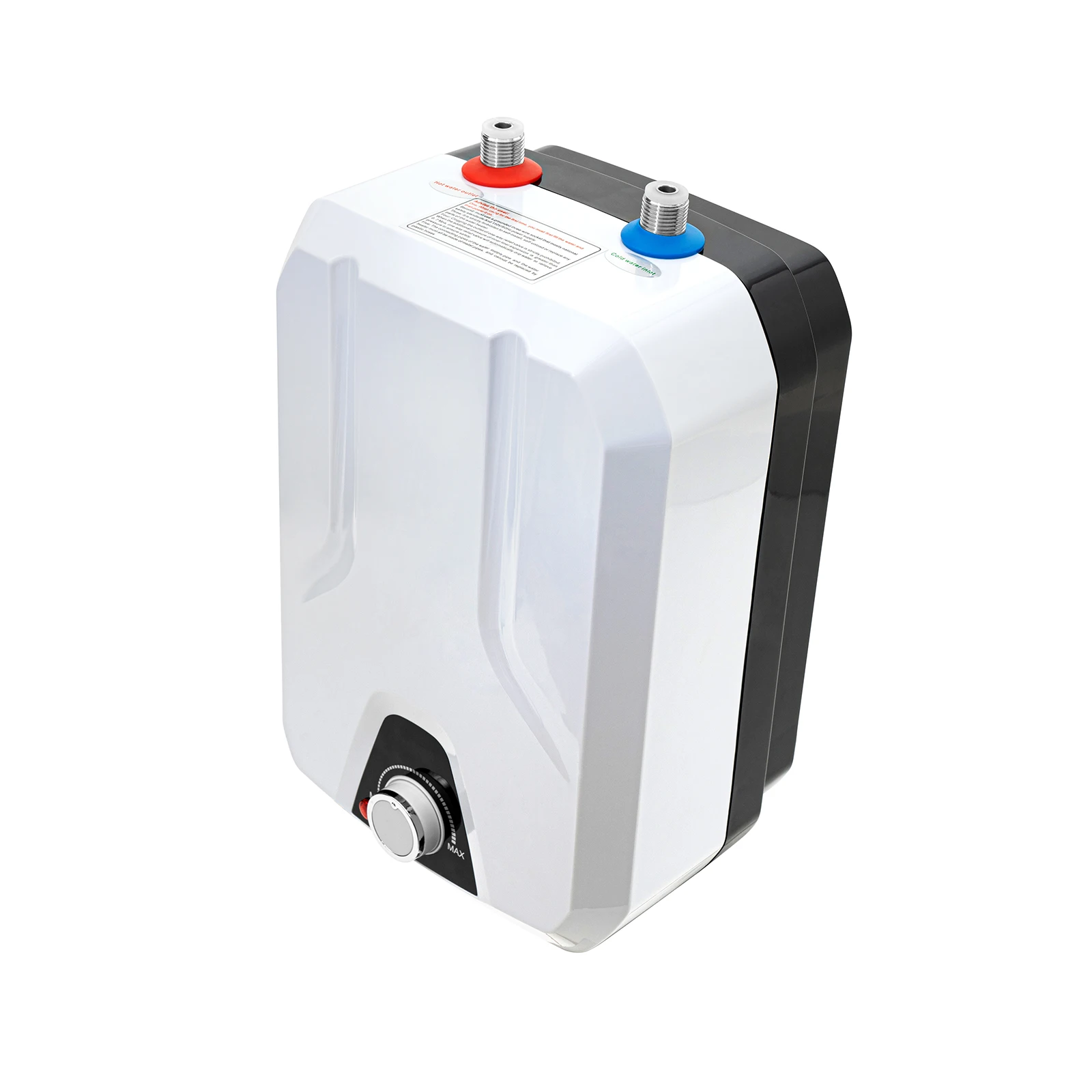 سخان مياه صغير 1.59 جالون 1500 وات 110 فولت، مدمج 9.44 × 7.67 × 13.38 بوصة، توفير المساحة، تسخين سريع لغسل وتنظيف أطباق المطبخ