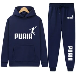 Men's Casual Sports Tracksuits Fashion Hoodies +Pants Suit Outdoor Running Fitness Sportswear Autumn Winter Male Fleece Clothing