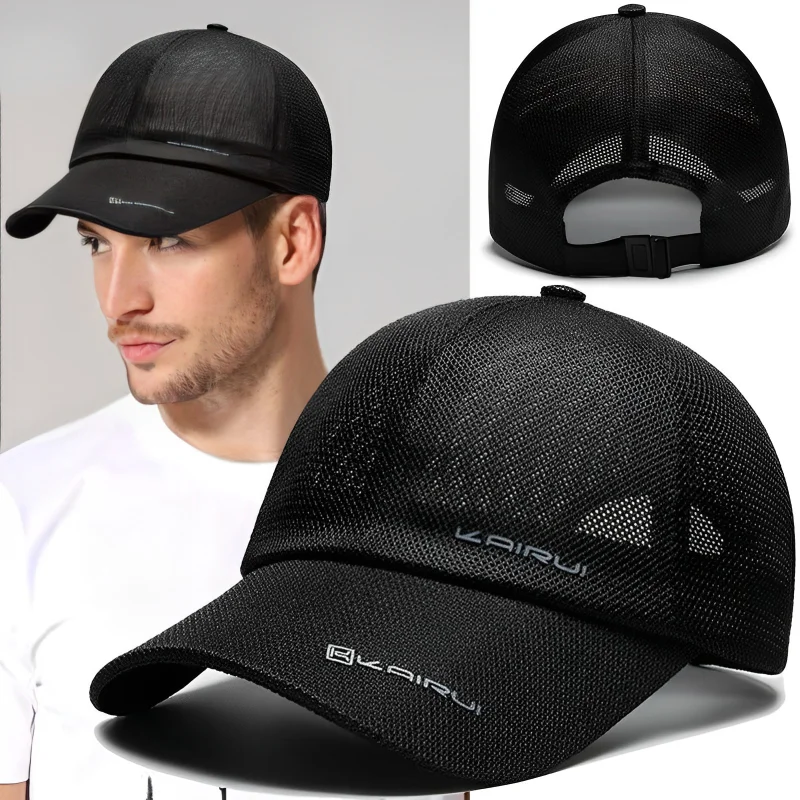 Summer Men Women Mesh Baseball Cap Male Female Outdoor Sport Sun Visor Hat Solid Fashionable Breathable Snapback Camping Canada