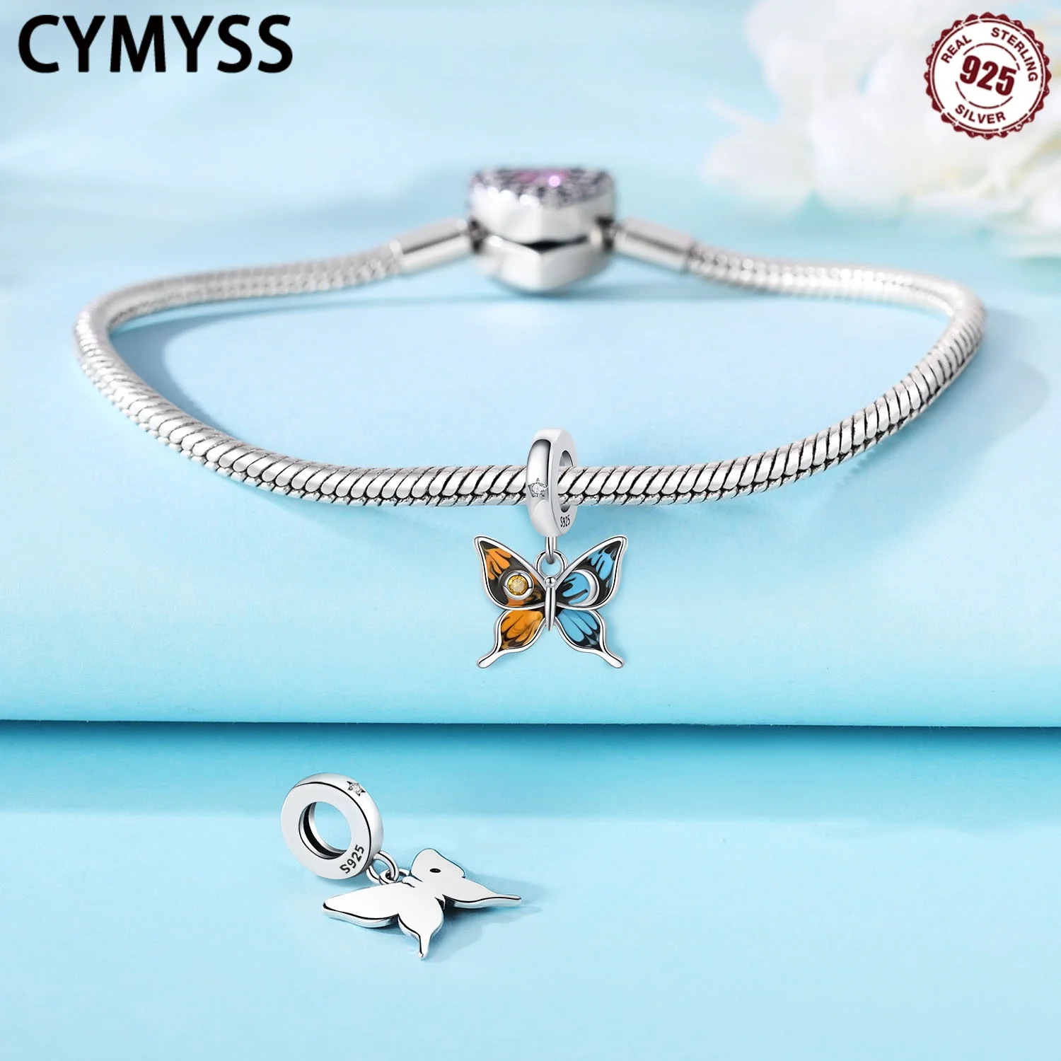 CYMYSS 2025 Nieuwe 925 Sterling Zilveren Zon Maan Vlinder Hanger Boutique Verjaardagsfeestje Gift Sieraden Zirkoon vrouwen Hanger