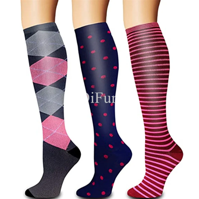 Running Compression Socks Compression Socks Fit Medical Edema Diabetes Varicose Veins Men Women Knee High Stockings 20-30 MmHg