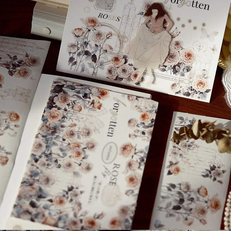 60 مللي متر * 6 متر نافذة زهرة عتيقة منظر طبيعي شريط PET إبداعي لتقوم بها بنفسك مجلة المواد مجمعة سجل القصاصات القرطاسية #1