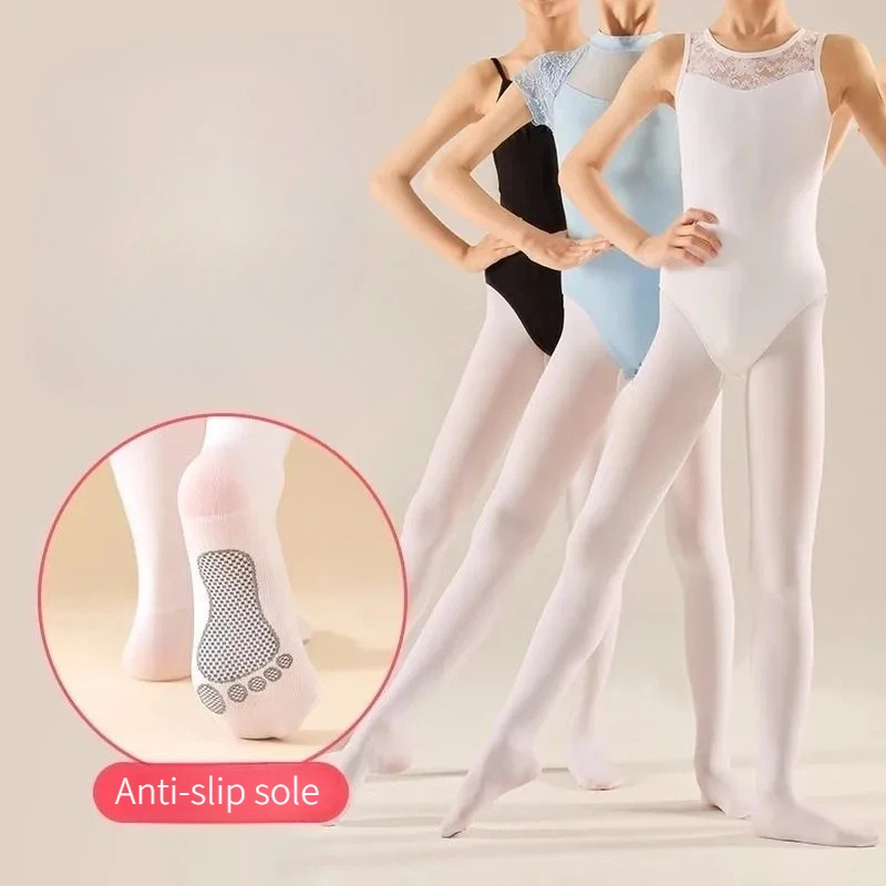 White Children's Dance Socks Anti Slip Small Feet Spring Summer Thin Ankle Protection Girl Anti Pilling Pantyhose
