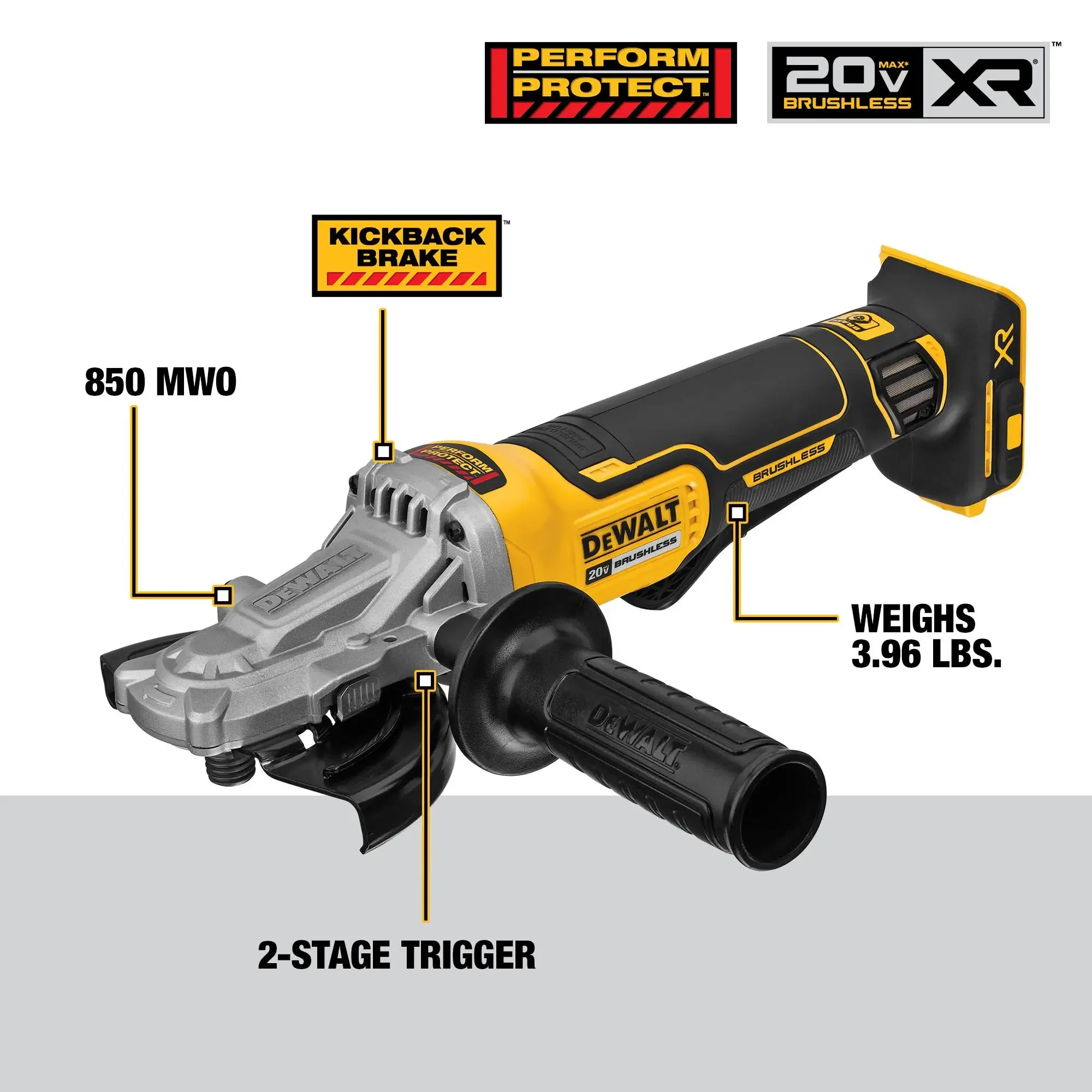 DEWALT DCG413FB Brushless Cordless Paddle Switch 125MM(5 in.) Angle Grinder 20V Lithium Power Tools Bare Tool